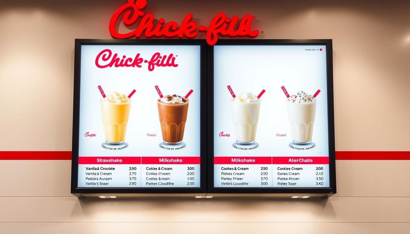 chick-fil-a milkshakes menu with prices
