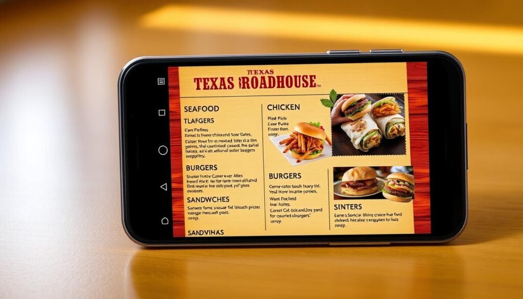 texas roadhouse menu on mobile